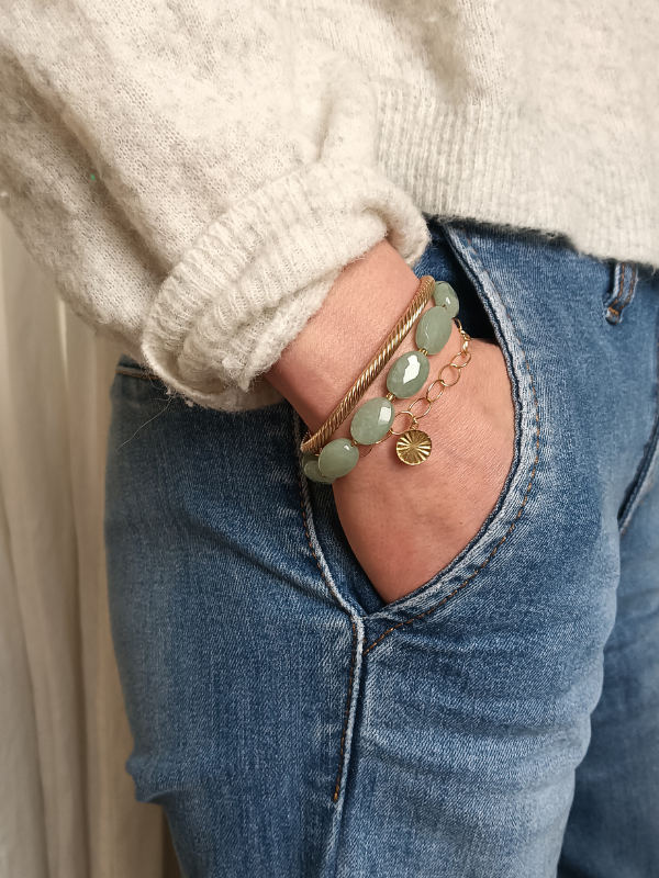 bracelets-createur-vert-cadeaufemme bracelets-femme-vert-or