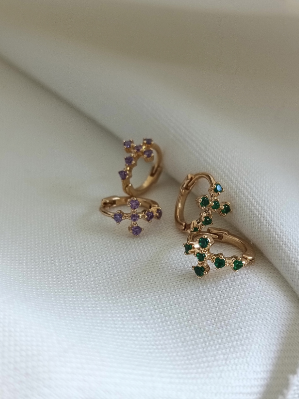 creoles-croix-anneaux-piercings boucles-creoles-couleurs-gold